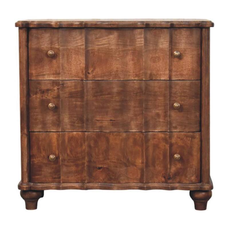 Artisan Furniture Solid Wood Camille Chest, 3-Drawers, Brown