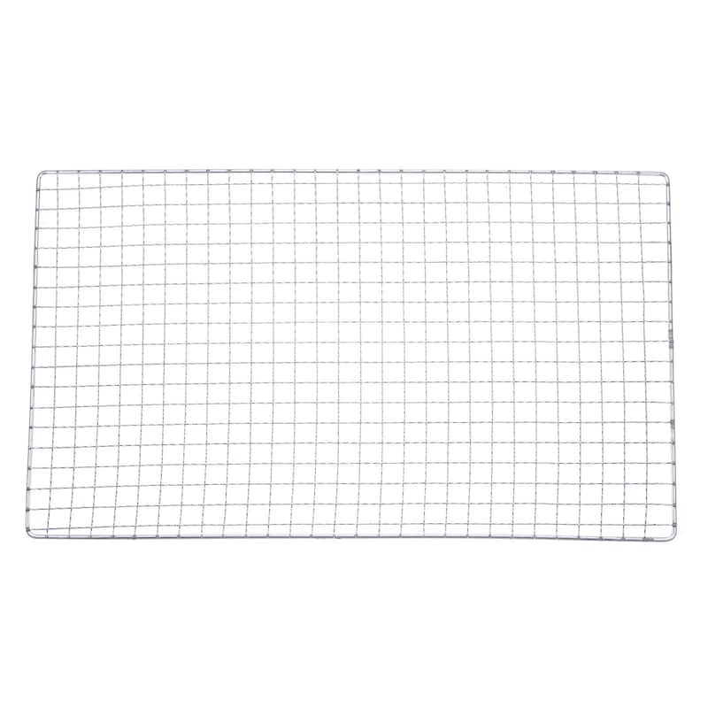 2pcs Square BBQ Grill Net 17.3"x10.2" Electroplated Stainless Steel Barbecue Net