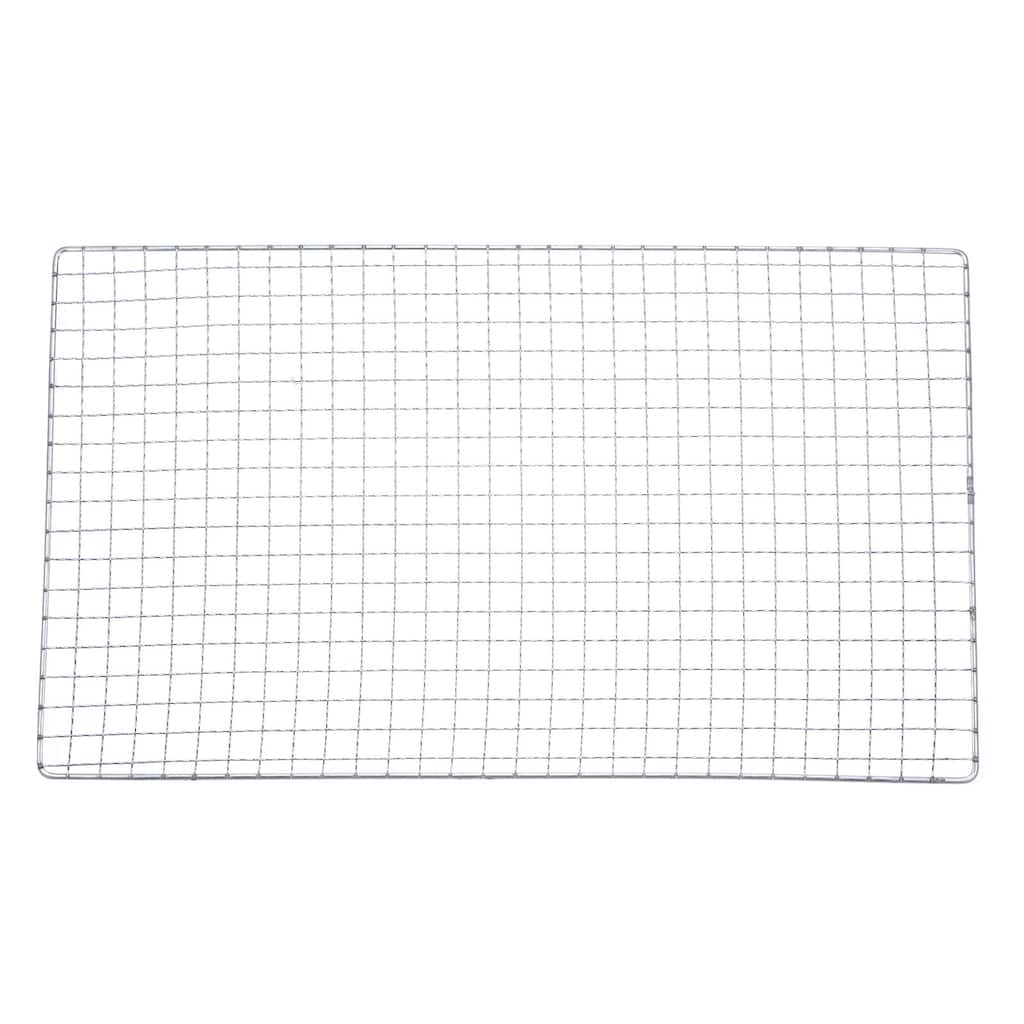 2pcs Square BBQ Grill Net 17.3"x10.2" Electroplated Stainless Steel Barbecue Net