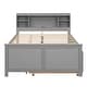 preview thumbnail 14 of 14, Full Captain Bed Space-Saving Platform Bed Frame with Storage Headboard and USB Port, Twin Size Trundle and 3 Drawers, Grey