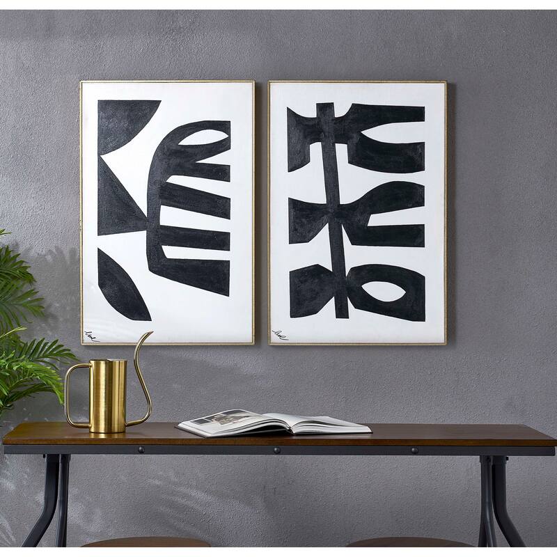 Renwil Rockwell 24" Wide Canvas Art, Black