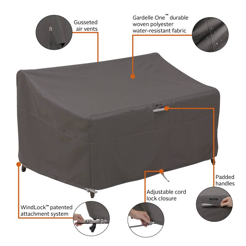 Classic Accessories Ravenna Water-Resistant 76 Inch Deep Seated Patio Loveseat Cover