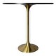 preview thumbnail 6 of 21, LeisureMod Verve 48" Round Bar Dining Table with Sintered Stone TableTop and Brushed Gold Base for Kitchen & Dining Room