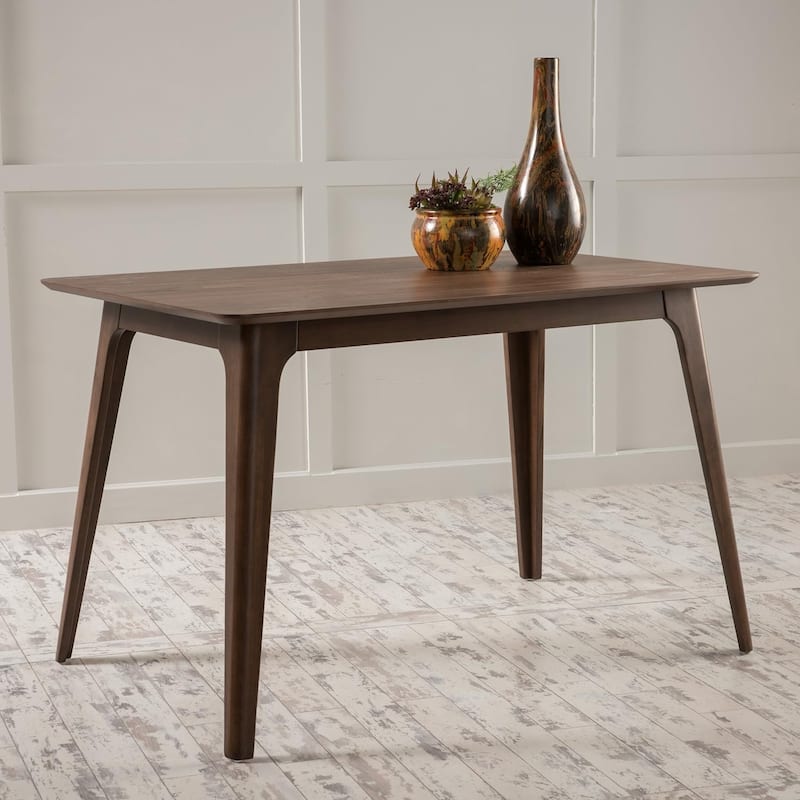Roomfitters Dining Table with Solid Wood Legs and Rich Walnut Finish, Walnut - Walnut