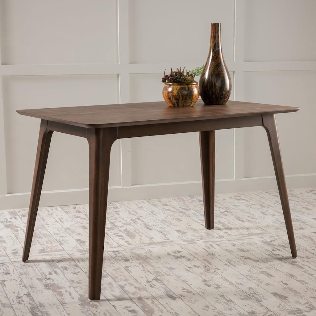 Roomfitters Dining Table with Solid Wood Legs and Rich Walnut Finish, Walnut