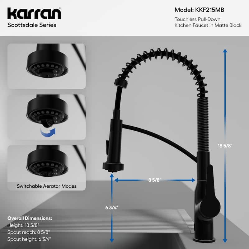 Karran Scottsdale Touchless Single-Handle Pull-Down Sprayer Kitchen Faucet