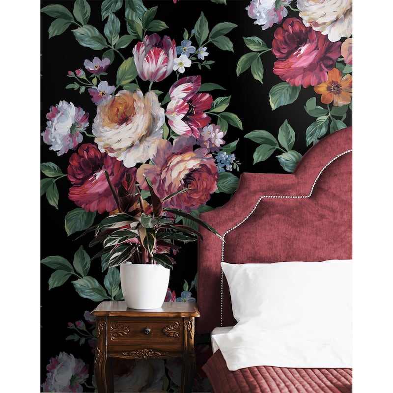 NextWall Large Bouquet Floral Peel and Stick Wallpaper - 20.5 in. W x 18 ft. L