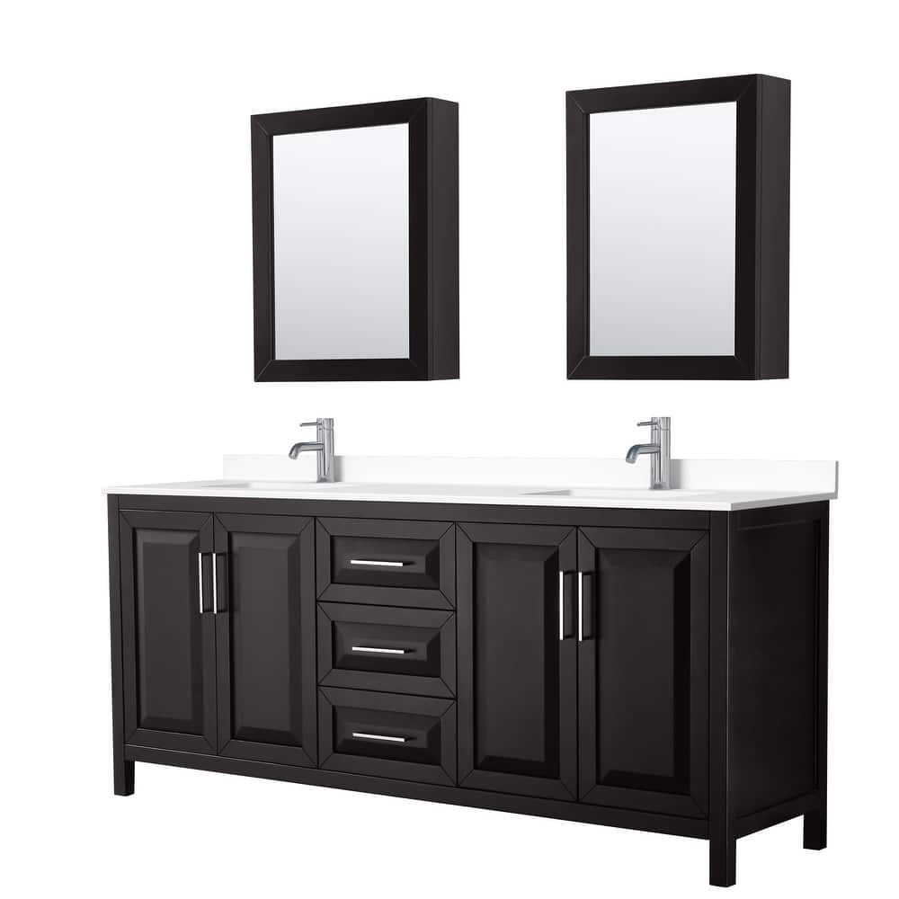Wyndham Collection Daria 80" Free Standing Double Basin Vanity Set