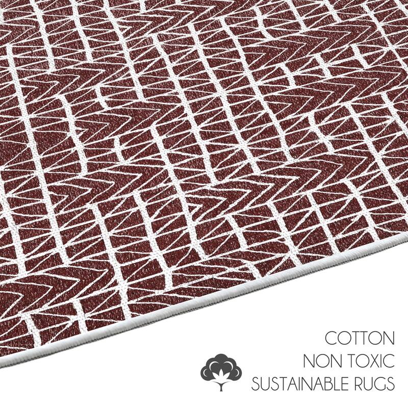 Sussexhome Heavy Duty Ultra Thin Non Slip Washable Cotton Indoor Rug - 2' x 3'