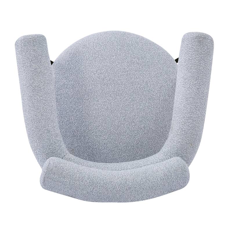 Grey Set of 2 Upholstered Armchair Dining Chairs Barrel Chair