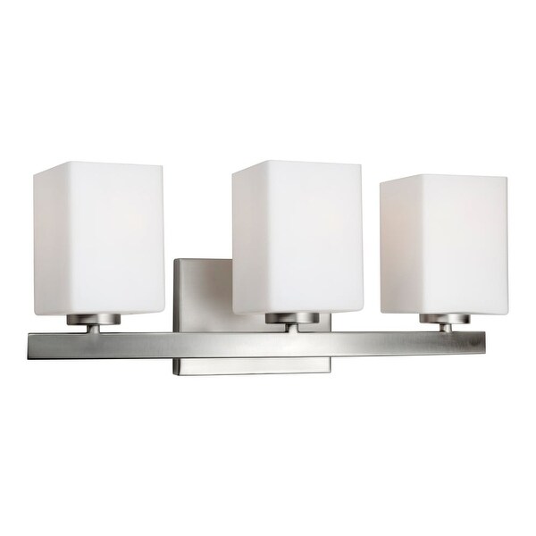 Forte Lighting 5113 03 3 Light 19 Wide Bathroom Vanity Forte Lighting 5113 03 3 Light 19 Wide Bathroom Vanity With Satin Opal Gl Brushed Nickel Free Shipping Today 22986548