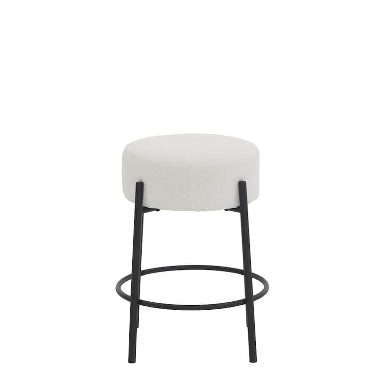 Set of 2 Contemporary Round Bar Stools - 24" Height, Ideal for Kitchens, Coffee Shops, and Bars