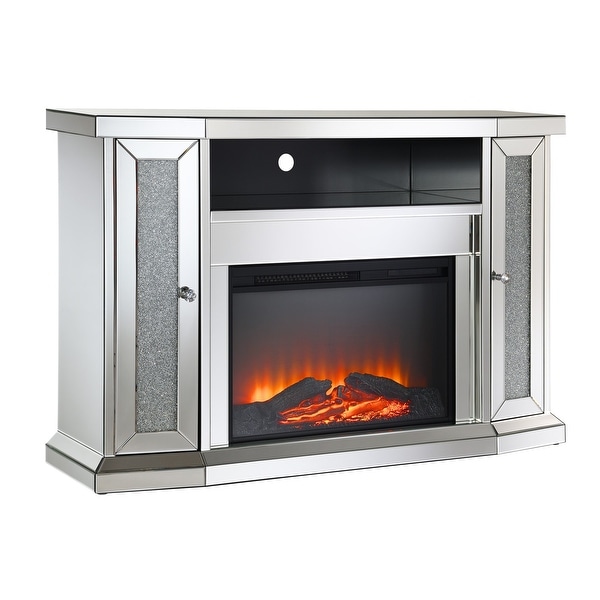 Global Furniture USA Mirrored Glam Fireplace - Overstock - 34118830