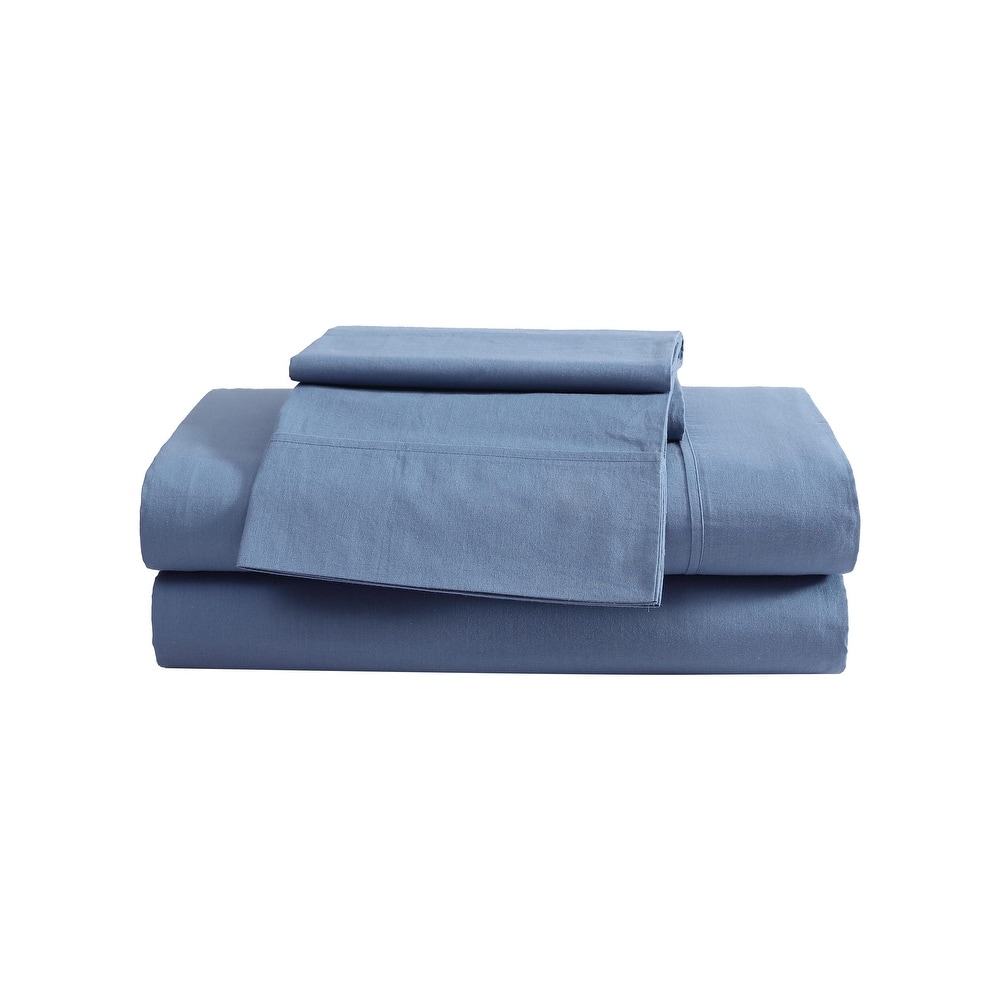 Eddie Bauer Brushed Percale Solid Cotton Sheet Set