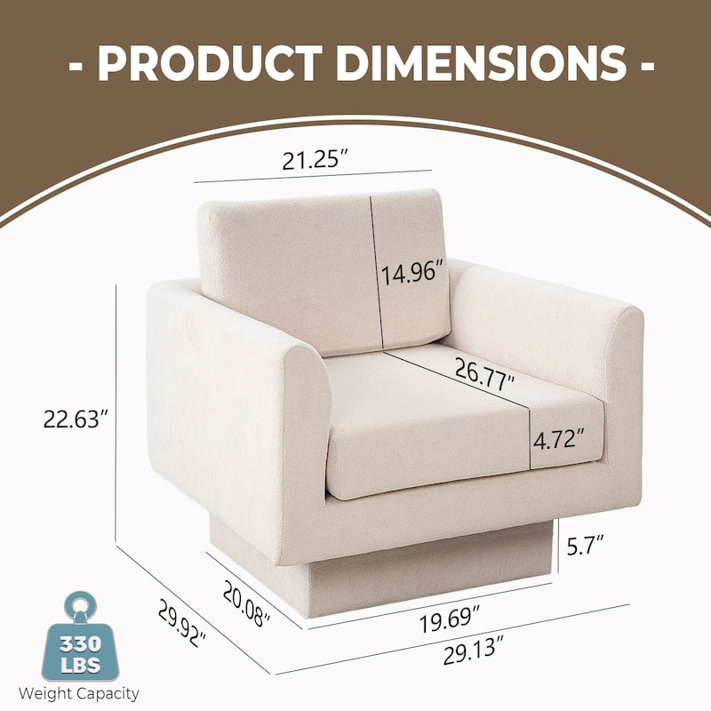 360° Swivel Accent Chair Modern Upholstered Living Room Chair Barrel Chairs