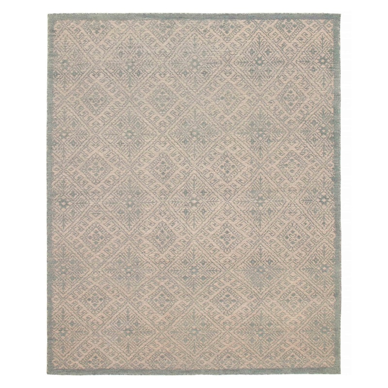 ECARPETGALLERY Hand-knotted Tangier Light Blue Wool Rug - 7'8 x 9'8 - Light Blue - 7'8 x 9'8