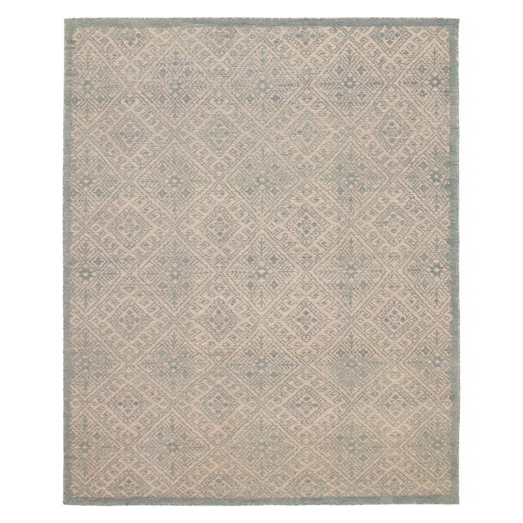 ECARPETGALLERY Hand-knotted Tangier Light Blue Wool Rug - 7'8 x 9'8