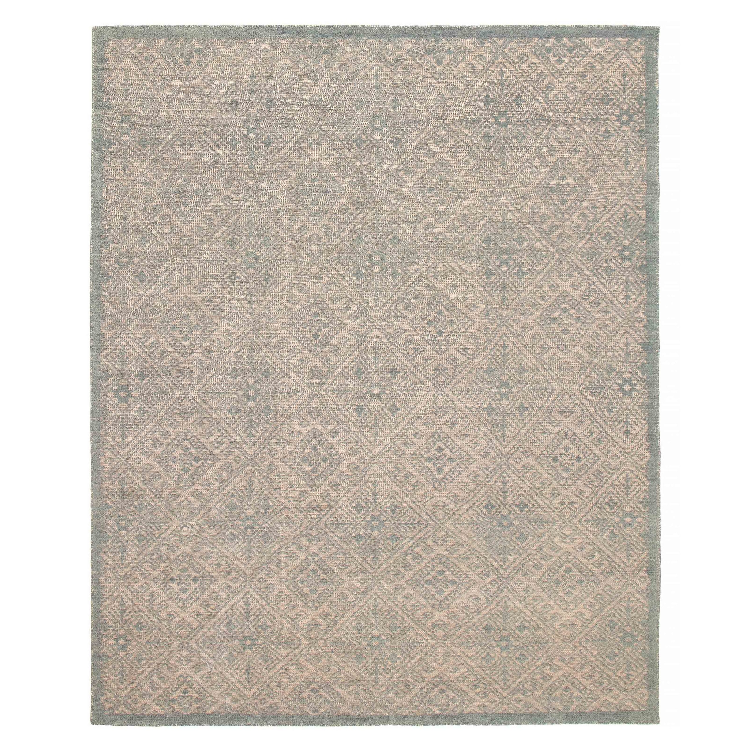 ECARPETGALLERY Hand-knotted Tangier Light Blue Wool Rug - 7'8 x 9'8