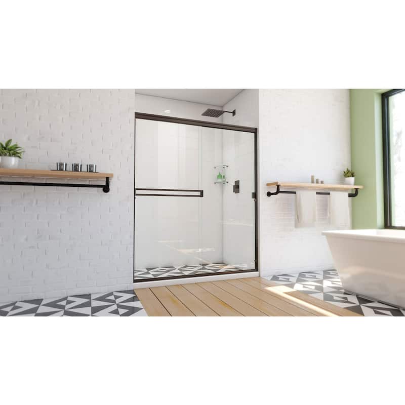 DreamLine Alliance Pro BG 56-60 in. W x 70 3/8 in. H Semi-Frameless Sliding Shower Door in Oil Rubbed Bronze and Clear Glass