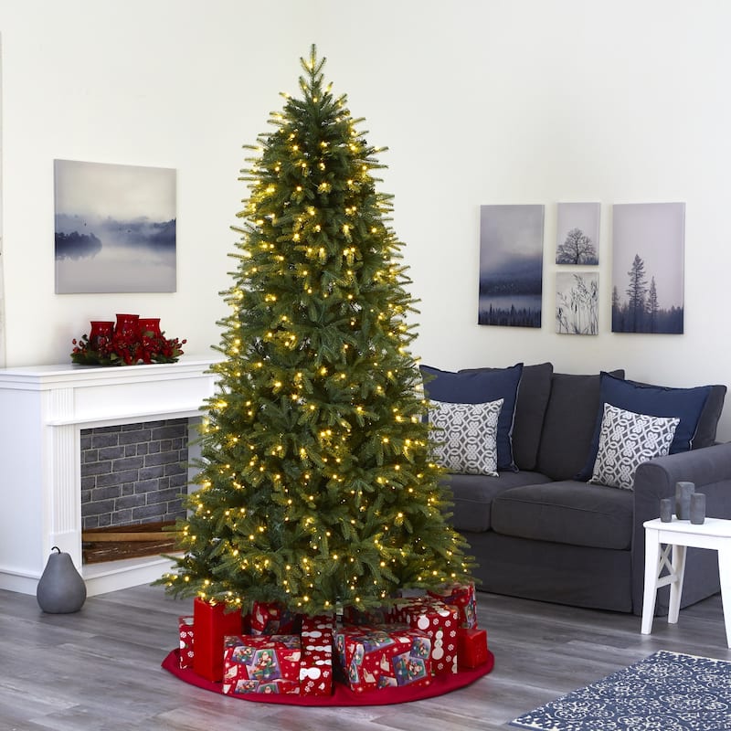 7ft. Fir Look Artificial Christmas Tree with 500 Clear LED Lights and 2542 Branches - Elegant Holiday X-Mas Tree