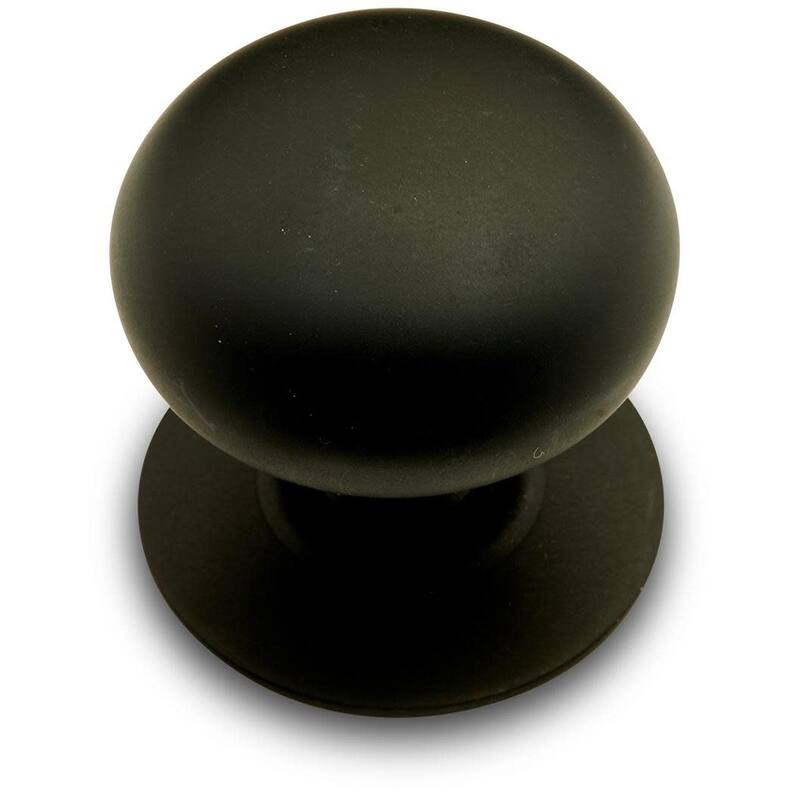 RK International CK 3216 Large Plain 1-1/2" Round Classic Solid Metal - Black