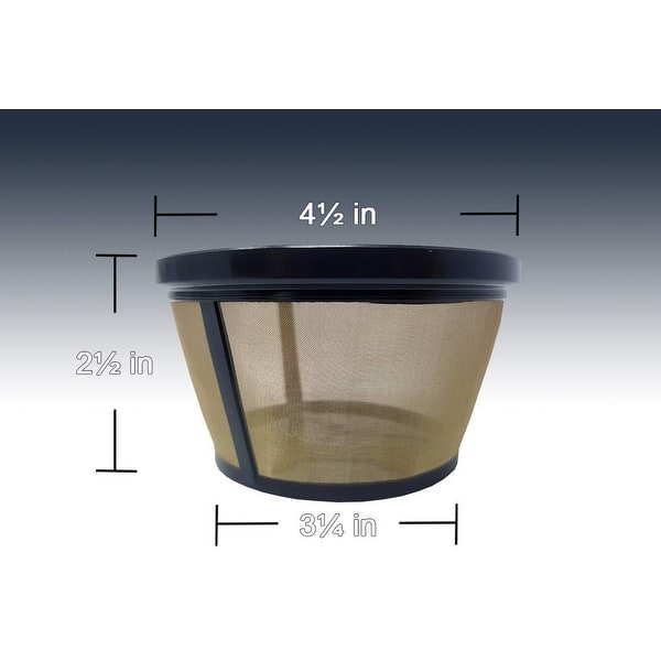 Reusable 8-12 Cup Basket Coffee Filter - Fits Mr. Coffee, Black + Deck –  GoldTone