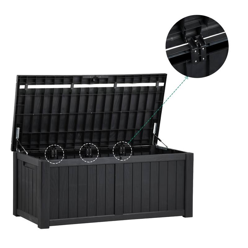 90-230 Gallons Large Resin Water Resistant Lockable Deck Box