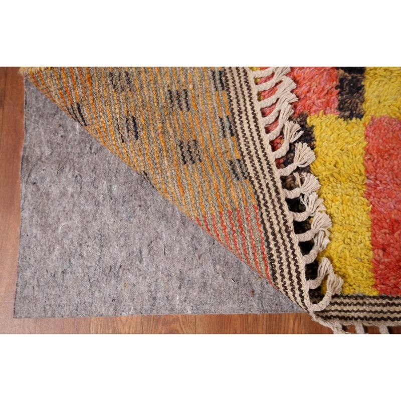 Plush Moroccan Oriental Area Rug Hand-Knotted Geometric Wool Carpet - 8'11" x 12'9"