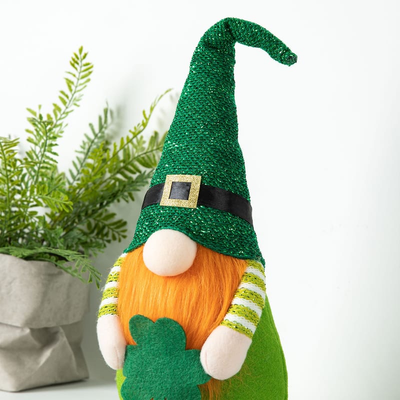 Glitzhome Christmas Hanukkah Fabric Gnome Shelf Sitter Holiday Decor
