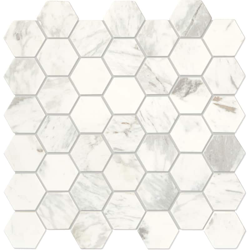 Daltile Raine 2" Hexagon Honed Natural Stone Mosaic Tile (Set of 10) (9.60 SQFT Per Carton)