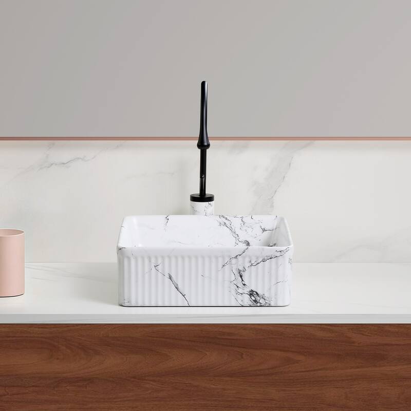 Modern Ceramic Art Basin Sink Set with Textured Surface