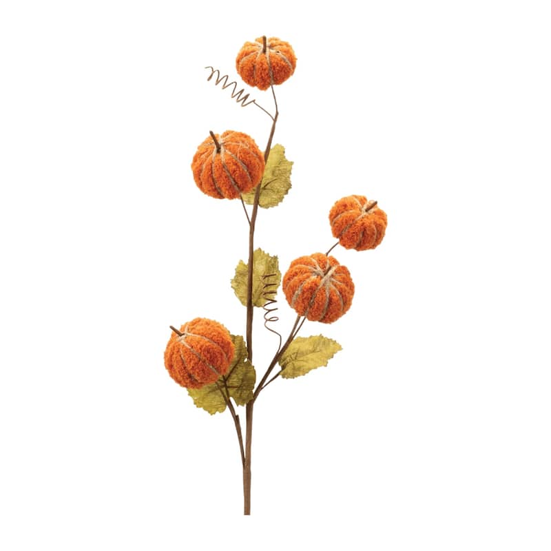 HomeRoots Set of Six Orange and Green Fall Mini Pumpkins Wreath Sprays