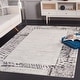 preview thumbnail 3 of 10, SAFAVIEH Skyler Heather Modern Abstract Border Rug 4' x 6' - Ivory Grey/Black - Rectangle