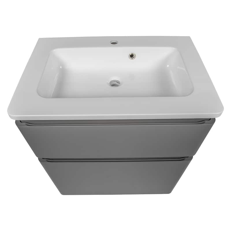 Modern Free Standing Bathroom Vanity with Washbasin | Comfort Collection mirror Omega R-line 32" included