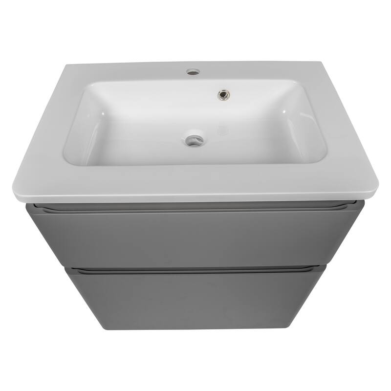 Modern Free Standing Bathroom Vanity with Washbasin | Comfort Collection mirror Omega R-line 40" included