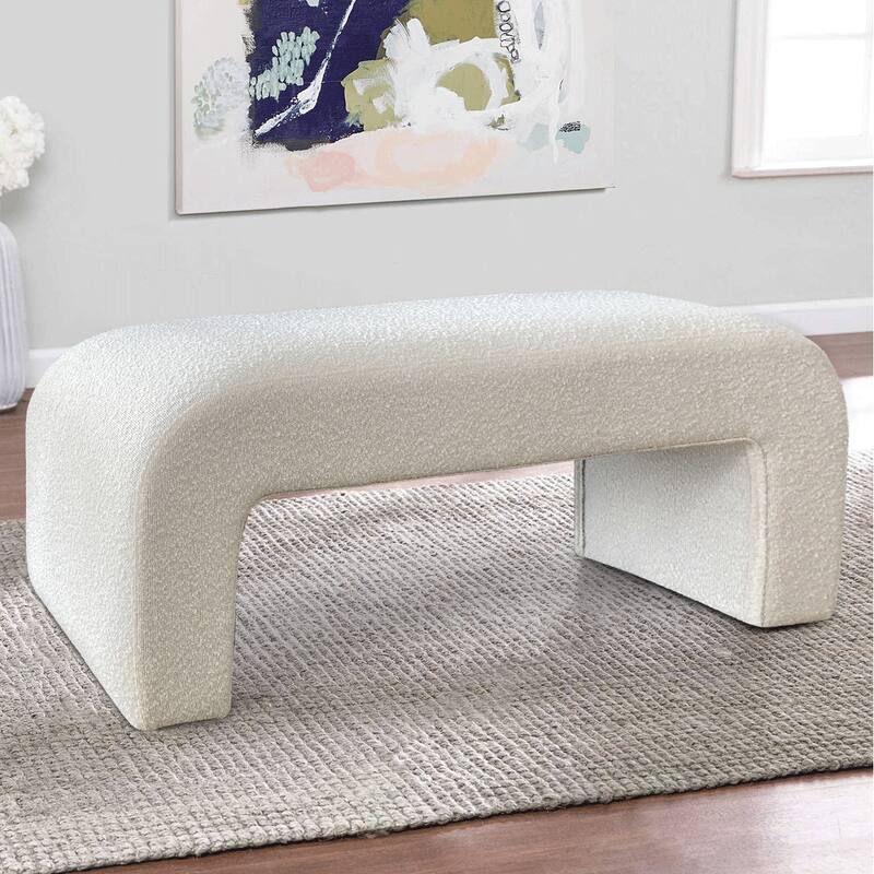 Upholstered Beige Bench - Beige