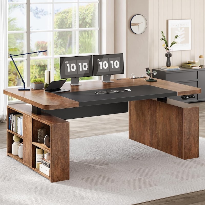 63" Executive Standing Desk Storage Executive Height Adjustable Desk