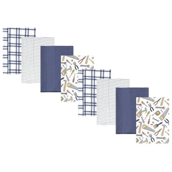 slide 1 of 1, Hudson Baby Boys Cotton Poly Flannel Burp Cloths 8-Pack, Construction Work, One Size - Construction Work 8-Pack - One Size