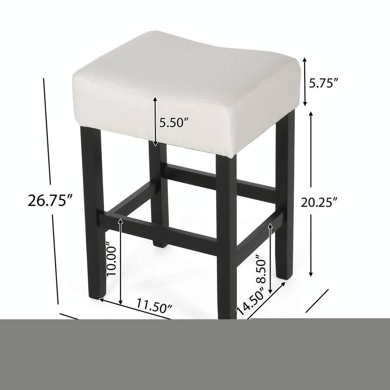 Set of 2, 26.75" Backless Leather Counter Height Barstools