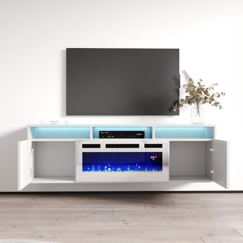 Giza WH-EF Wall Mounted Electric Fireplace Modern 63" TV Stand