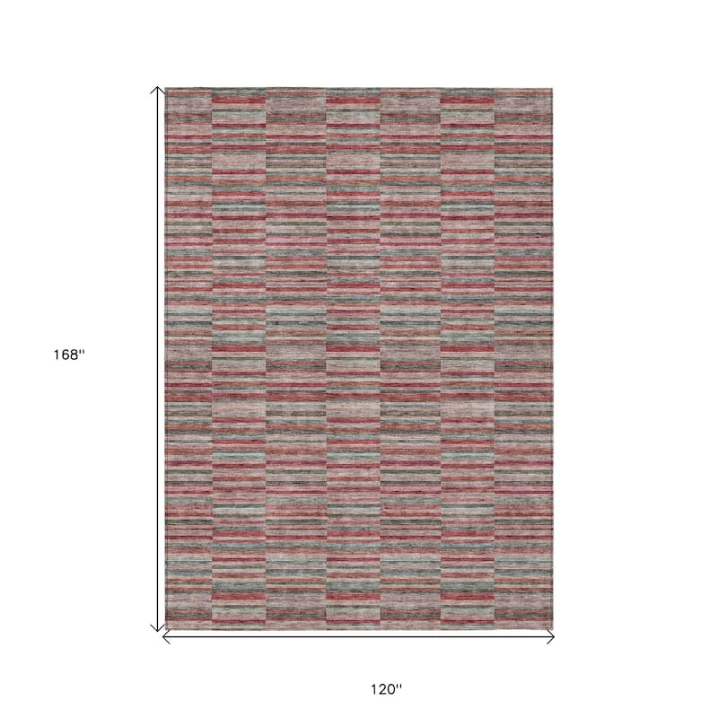 HomeRoots Striped Transitional Rectangle Outdoor Rug