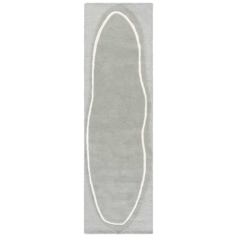 SAFAVIEH Handmade Fifth Avenue Elisete Modern Wool Rug - 2'3" x 8' Runner - Grey/Ivory