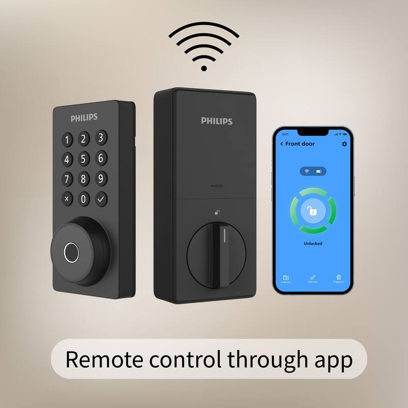 Philips Smart Wi-Fi Door Lock with Lighted Keypad and Lever Set