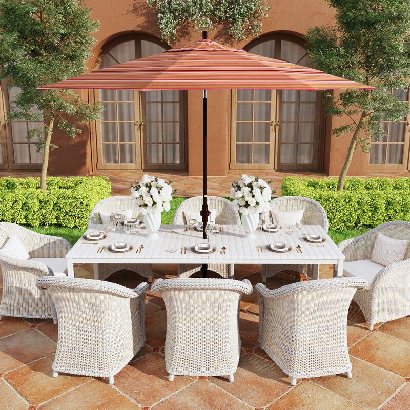 California Umbrella 11' Rd Golden State Series Patio Umbrella Bronze Aluminum Frame Crank Lift Collar Tilt Sunbrella - Dolce Mango