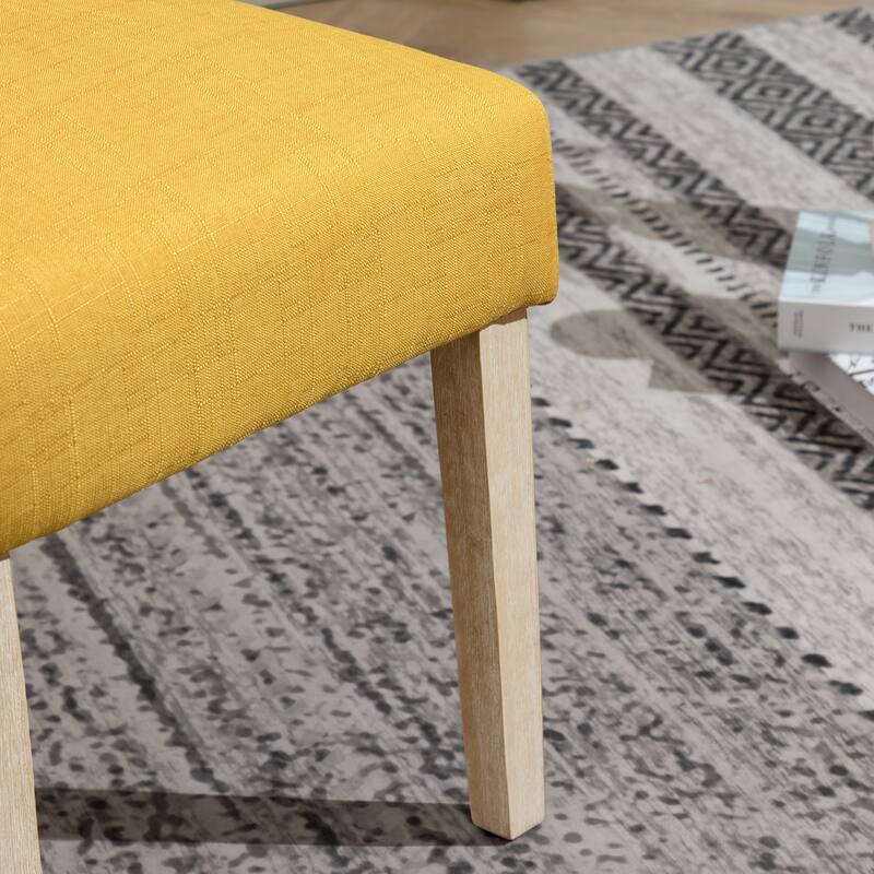 Contemporary 5-Piece Dining Set with Round Table and Button-Tufted Chairs - Solid Wood Construction for Lasting Durability