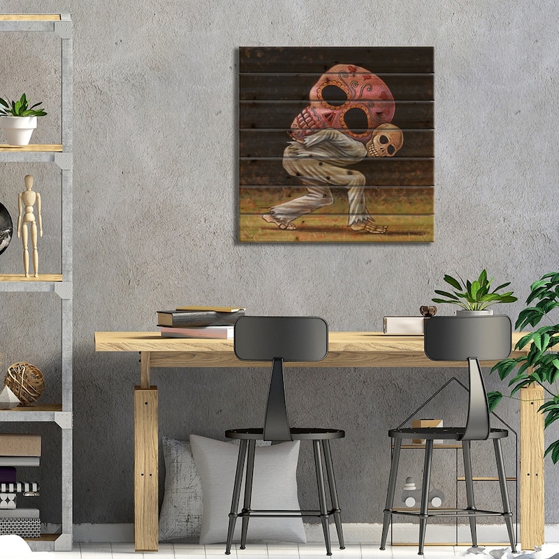 Caprichos Calaveras IV Print On Wood by Holly Wood - Multi-Color