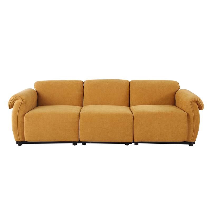 93" 3-Seater Chenille Modular Sofa - Fashionable Sofa with Iron Frame for Living Room, Bedroom