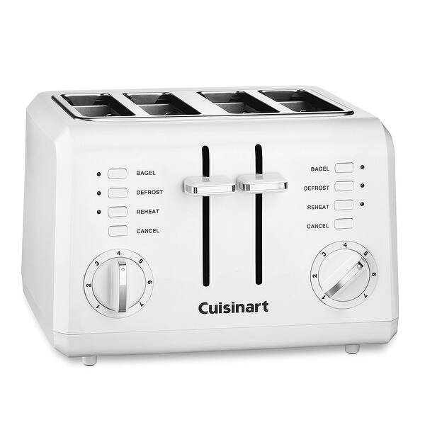 Cuisinart Cpt 142 Compact 4 Slice Toaster White Overstock 22392484 Clean up is easy with the removable crumb tray. cuisinart cpt 142 compact 4 slice
