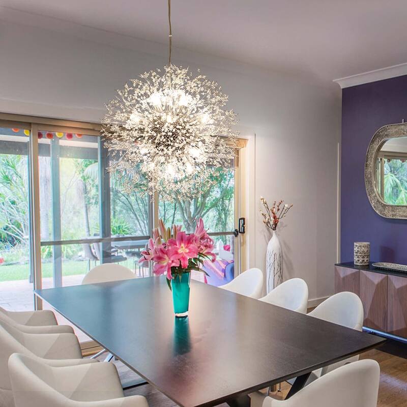 8/9/12/16-Light Modern Linear Sputnik Firework Dandelion Crystal Chandelier