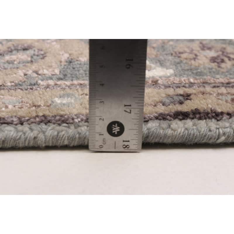 ECARPETGALLERY Hand-knotted Jules Serapi Grey Silk, Wool Rug - 5'3 x 7'5